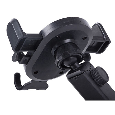 Universāls auto telefona turētājs stiprināšanai pie stikla vai ventilācijas restē, melns