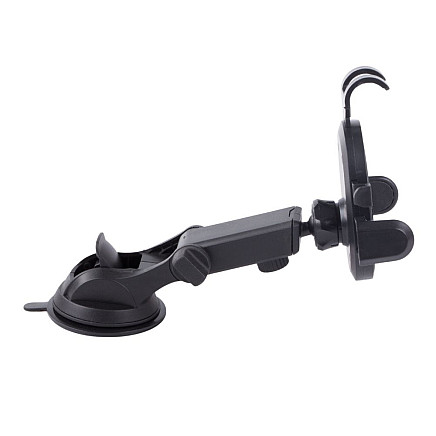 Universāls auto telefona turētājs stiprināšanai pie stikla vai ventilācijas restē, melns