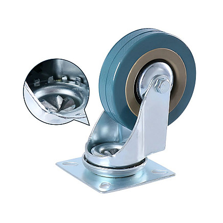 Furniture collection collar 3 inches rubber-coated metal for furniture cart quiet 75mm