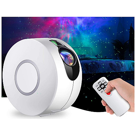 Zvaigžņu projektors Astronauts nakts lampa ar pulti, balts