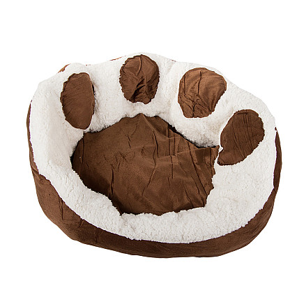Mīksta plīša gulta suņiem un kaķiem 60 cm, brūna