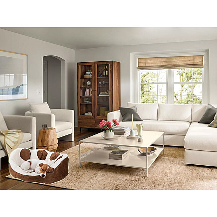 Mīksta plīša gulta suņiem un kaķiem 60 cm, brūna