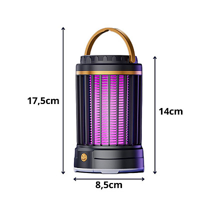 Mosquito repellent uv led rechargeable pendant insect lamp 2 modes with light