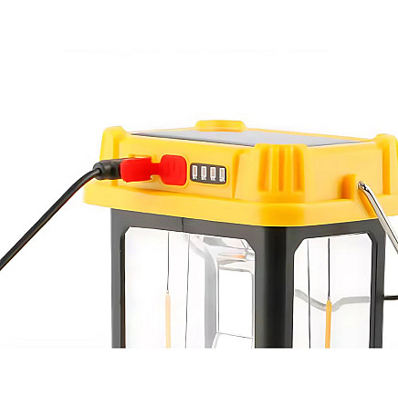 Uzlādējama solārā kempinga LED lampa ar rokturi, 5 režīmi