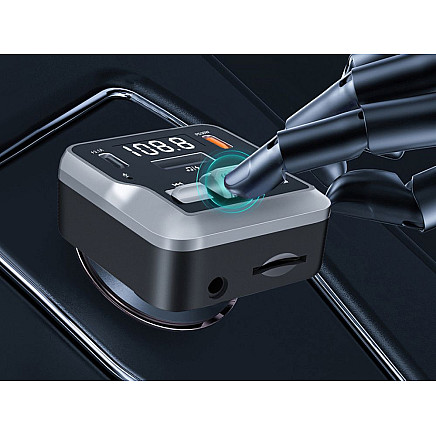 FM transmiteris ar brīvroku sistēmu, Bluetooth 5.3, USB-C un USB-A lādētājs