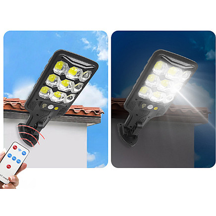 Cob outdoor solar street lamp with motion and dusk sensor + remote control