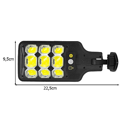 Cob outdoor solar street lamp with motion and dusk sensor + remote control