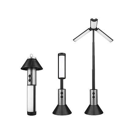 Daudzfunkcionāla teleskopiska LED kempinga lampa ar luktura funkciju