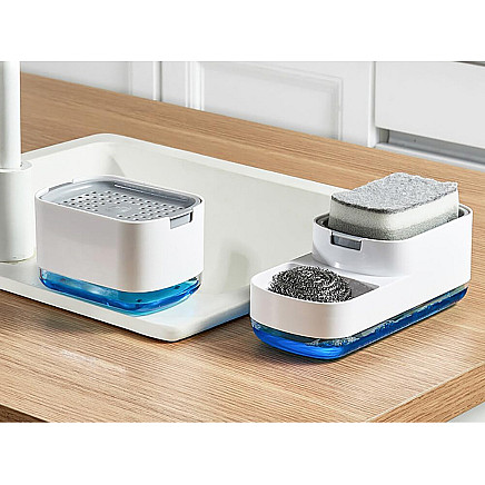 Virtuves dozators trauku līdzeklim ar sūkļa turētāju