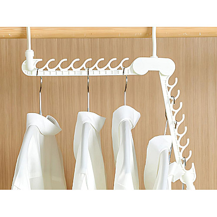 Salokāms drēbju organizators skapim, 16 vietas, balts