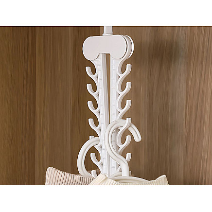 Salokāms drēbju organizators skapim, 16 vietas, balts