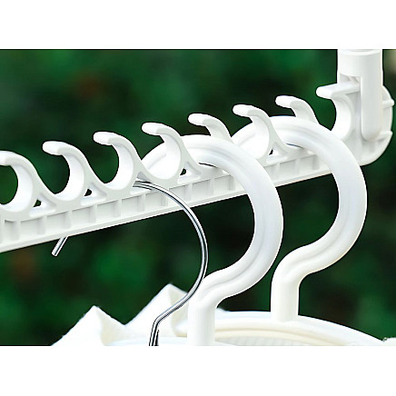 Salokāms drēbju organizators skapim, 16 vietas, balts