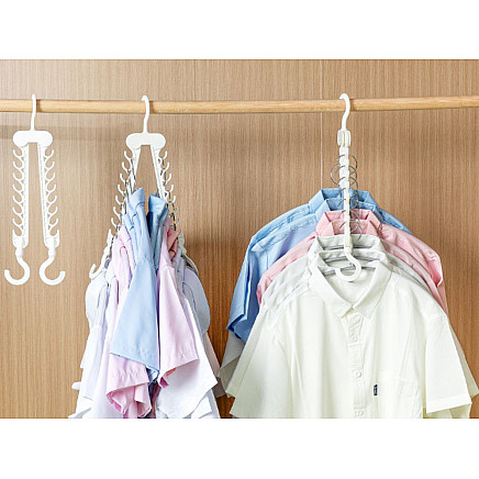 Salokāms drēbju organizators skapim, 16 vietas, balts