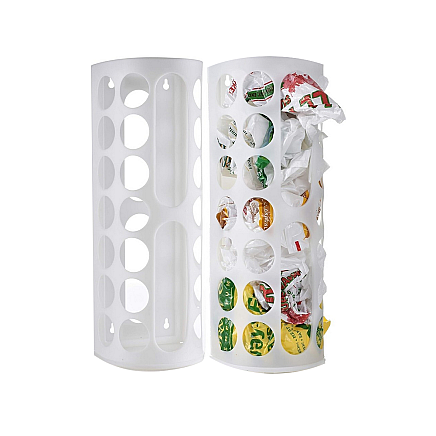 Universāls plastmasas maisiņu organizators balts