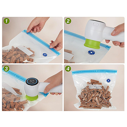 Food vacuum pump for vacuum bags jars electric + bags