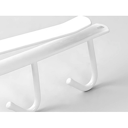 Kitchen hanging rack white metal 6 hooks for utensils hooks