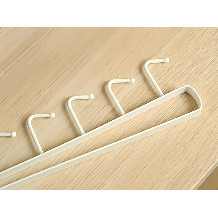 Kitchen hanging rack white metal 6 hooks for utensils hooks