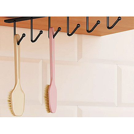 Piekaramais virtuves pakaramais ar 6 āķiem, melns