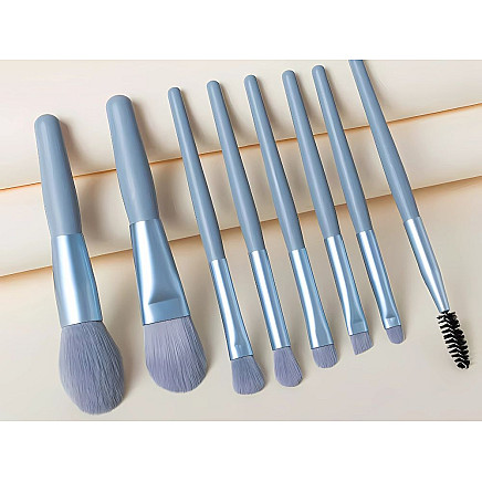 Set of 8 professional eye make-up brushes eyebrows with cosmetic case