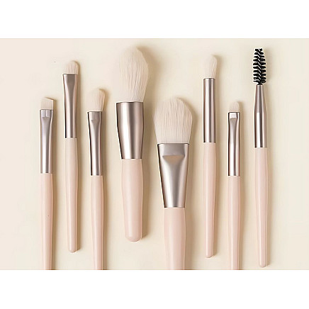 Set of 8 professional eye make-up brushes eyebrows with cosmetic case