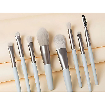 Set of 8 professional eye make-up brushes eyebrows with cosmetic case