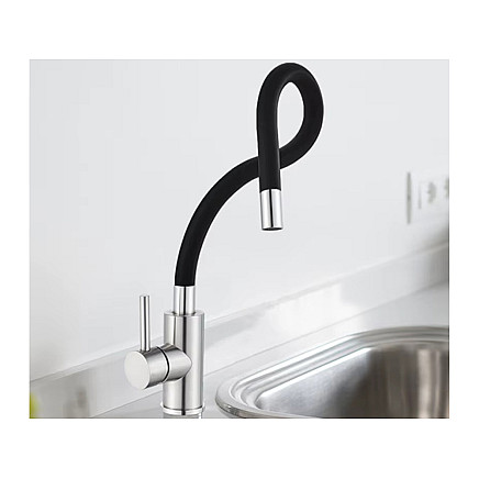 Flexible kitchen mixer tap with swivel spout 360 flexible