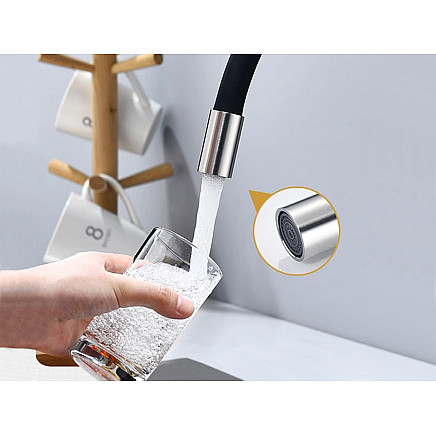 Flexible kitchen mixer tap with swivel spout 360 flexible