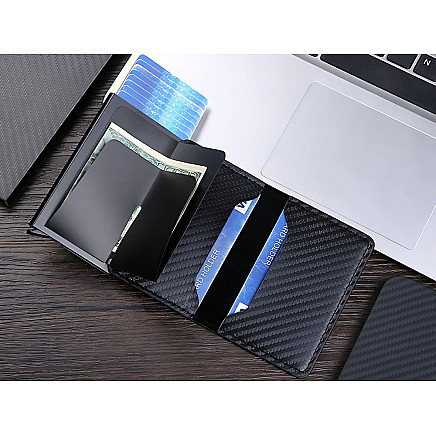 Vīriešu RFID maksts melns no eko ādas