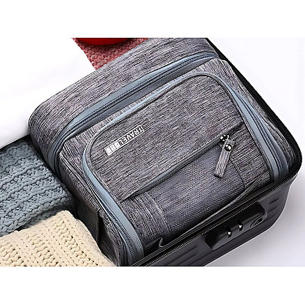 Piekarama ceļojumu kosmētikas soma organaizers, liela, unisex, pelēka