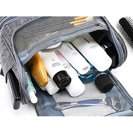 Piekarama ceļojumu kosmētikas soma organaizers, liela, unisex, pelēka