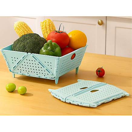 Saliekams grozs-caurduris augļiem un dārzeņiem, virtuves organizators