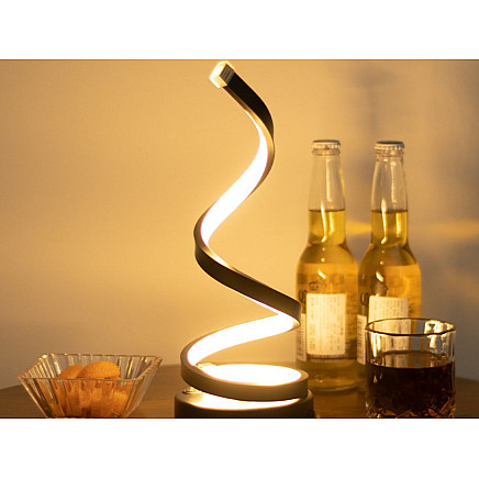 Spiral LED desk lamp, 3 light colours, USB brightness control