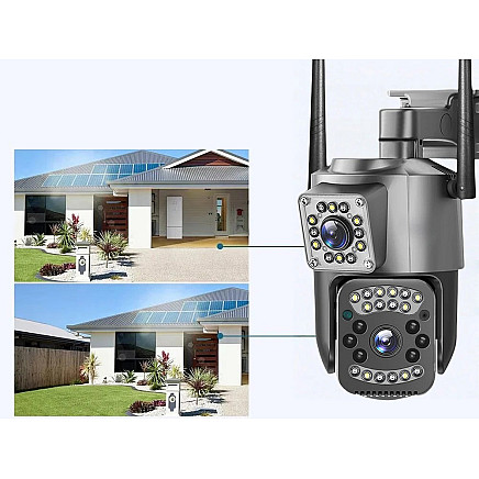 WIFI ārējā rotējošā kamera ar diviem objektīviem 4G
