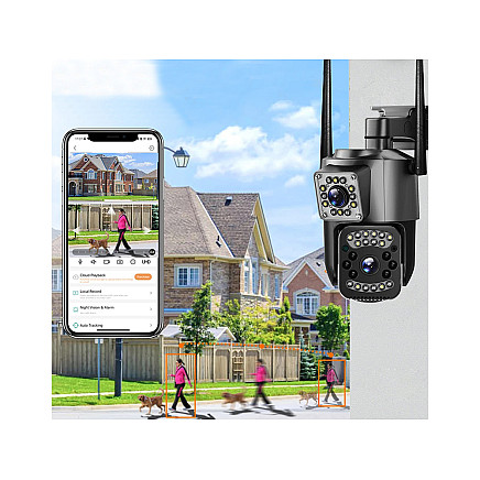 WIFI ārējā rotējošā kamera ar diviem objektīviem 4G