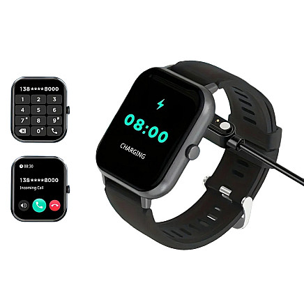 Viedpulkstenis vīriešiem un sievietēm ar zvanu funkciju, melns