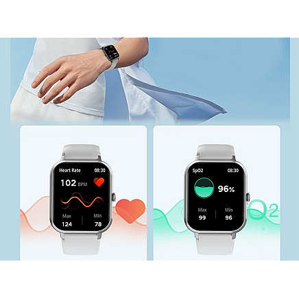 Sporta viedpulkstenis sievietēm un vīriešiem ar Bluetooth zvanu funkciju, pelēks