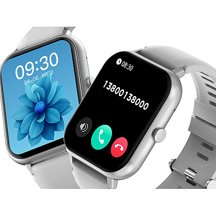 Sporta viedpulkstenis sievietēm un vīriešiem ar Bluetooth zvanu funkciju, pelēks