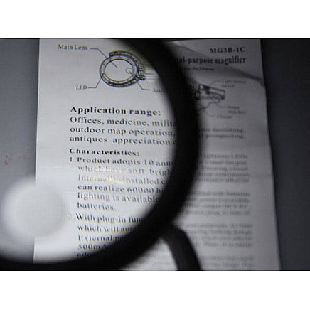 Loupe magnifying glass illuminated 1.8x 138mm