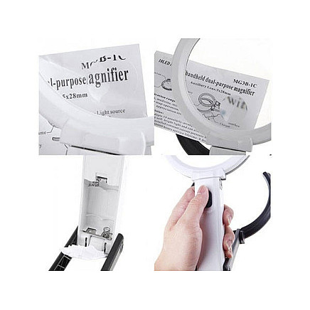 Loupe magnifying glass illuminated 1.8x 138mm