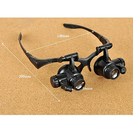 Profesionālas brilles ar LED un maināmiem lēcām 10x-25x - 5907451303191 Profesionālas brilles ar LED un maināmiem lēcām 10x-25x