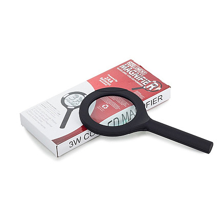 Hand-held reading magnifier 3x smd diodes glass