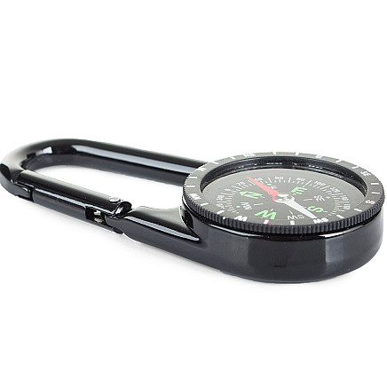 Kabatas kompass ar rotējošu limbuss un noņemamu metāla karabīni