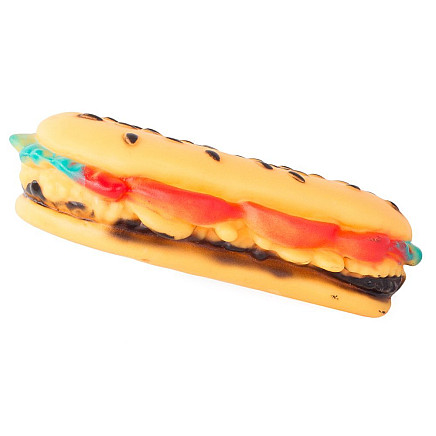 Dog toy squeaky chew rubber hamburger