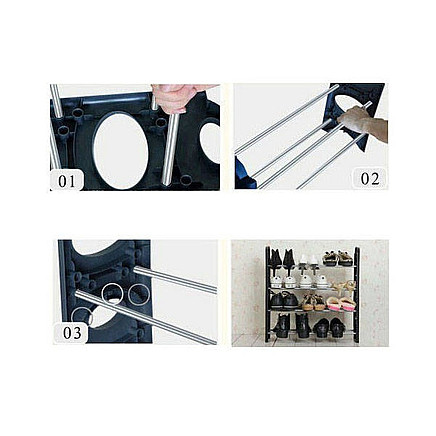 Daudzstāvu Kurpju Apavu Plaukts Skapis, 4 plaukti - 5907451305980 Daudzstāvu Kurpju Apavu Plaukts Skapis, 4 plaukti