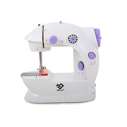 Mini sewing machine with pedal and power adapter