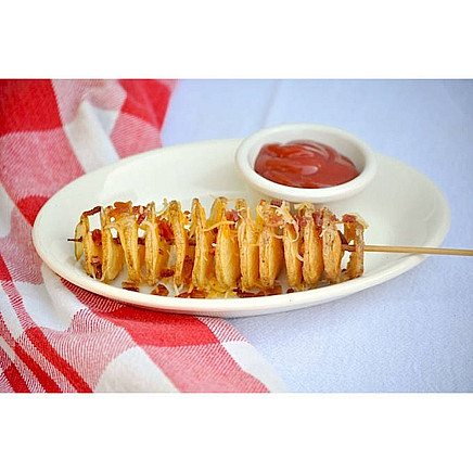 Potato chip machine twisted fryer