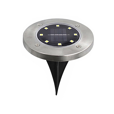 Solar disk garden lights twilight sensor 4pcs