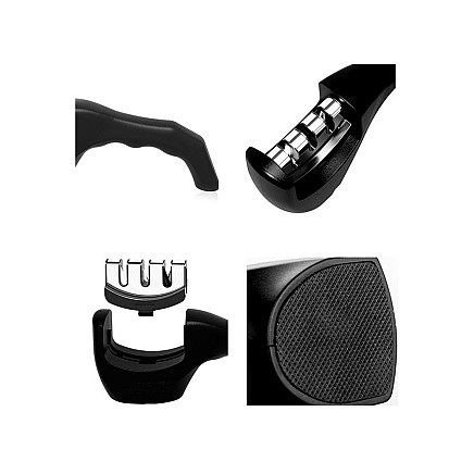 Three-phase kitchen knife sharpener