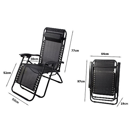 Garden lounger beach chair folding gravity zero