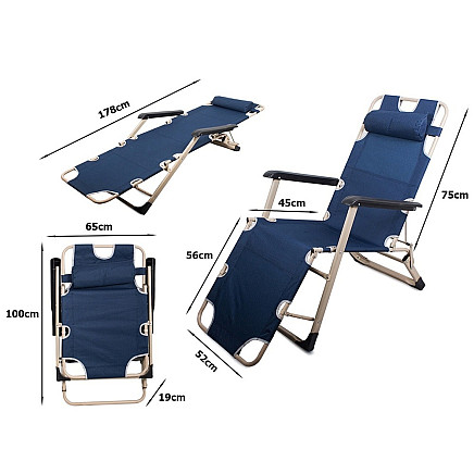 Garden lounger folding elegant reinforced seat